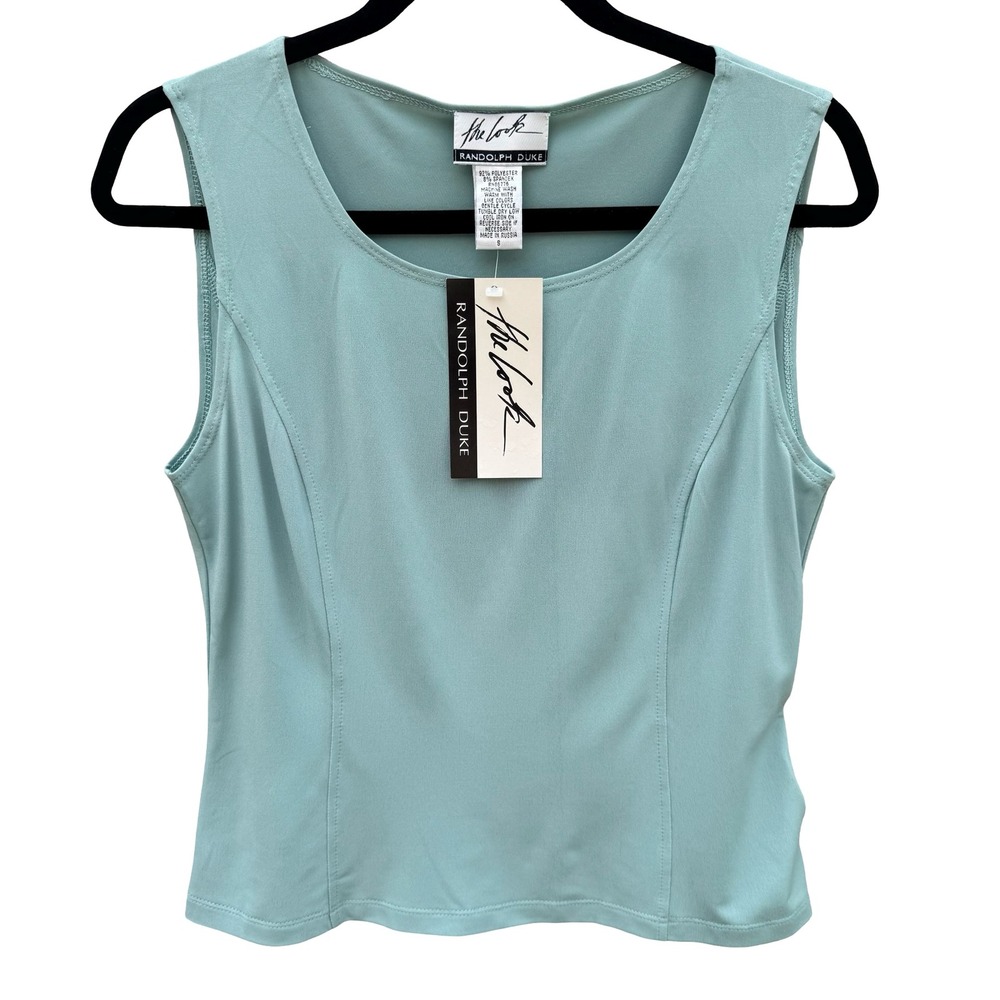 Randolph Duke Minimalist Sleeveless Scoop Neck Blouse Pastel Green Womens S NWT - Picture 1 of 7